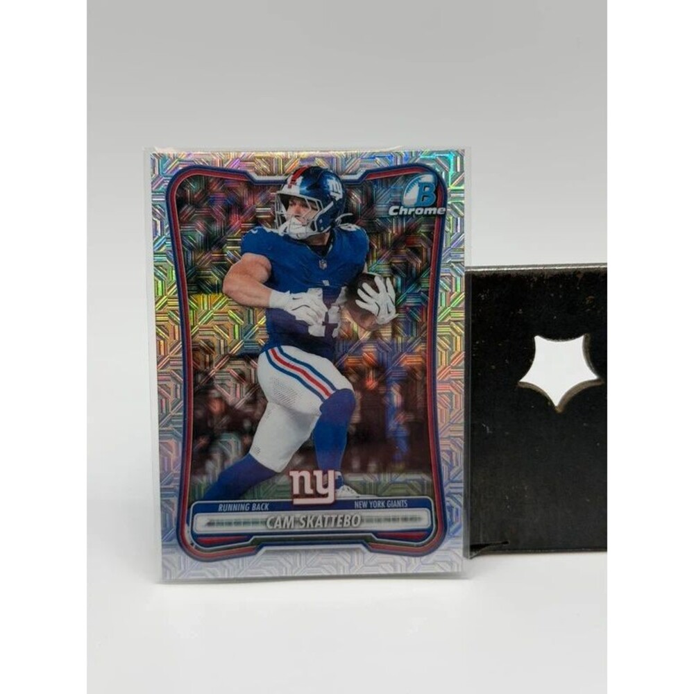 2026 Bowman Chrome Football Cam Skattebo Mojo Refractor #BCV-78 Giants RB